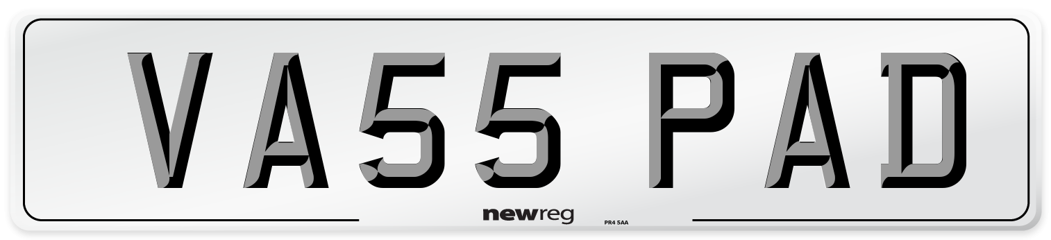 VA55 PAD Number Plate from New Reg